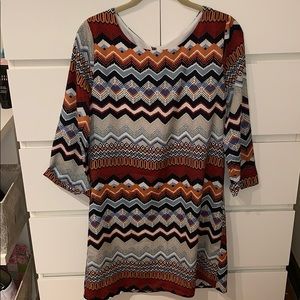 Fun Printed Fall-Colored Dress